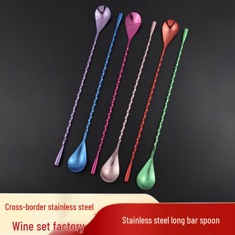 30cm Nerezová barová lžíce pro míchání koktejlů, kávy a čaje