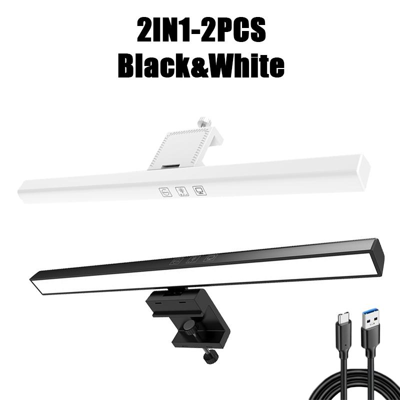 33cm LED Desk Lamp LED Computer PC Monitor Screen Light Bar Stepless Dimming Reading USB Powered Hanging Table Lamp