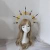 Gothic Lolita Rose Spiked Crown Headpiece Punk Baroque KC Punk Cosplay Costume Hair Accessories Sun Goddess Halo Headband