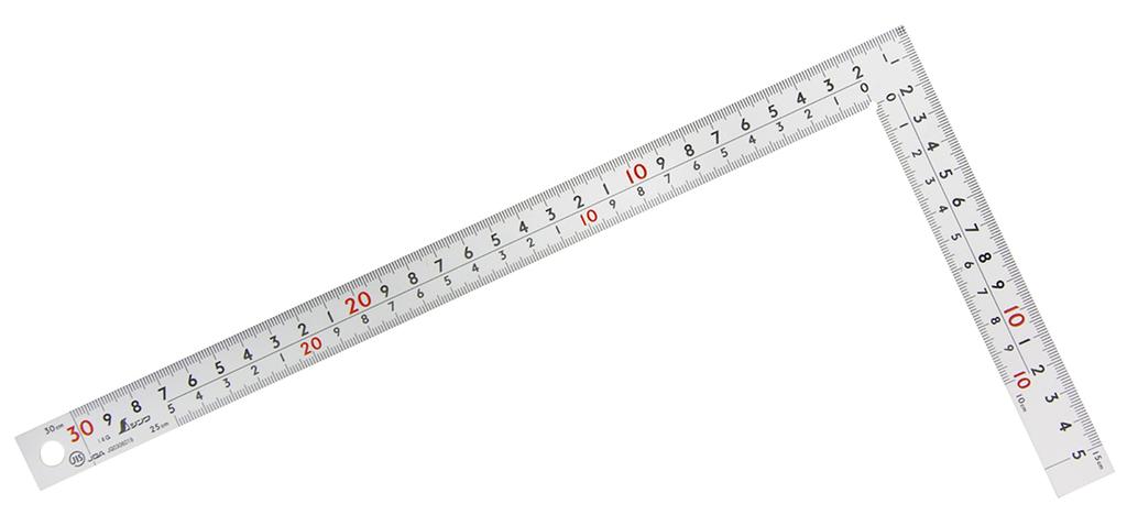 Shinwa Sokutei Curved Ruler, Thick and Wide, for Construction and Ironwork, Scale on Front and Back, 8 Levels in cm, Silver, 30cm 10451
