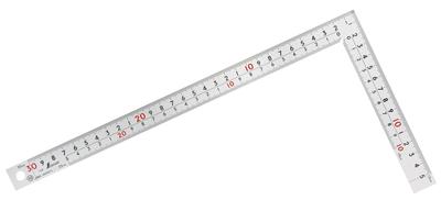 Shinwa Sokutei Square Same Scale On Both Cm JIS 10451 Ruler, Thick, Wide, Silver, 30cm, Sides, 8-Row Markings, Indication,