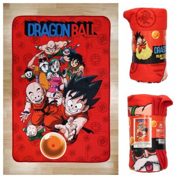 Couverture polaire - dragon ball - 100x150 cm - rouge - synthétique - enfant