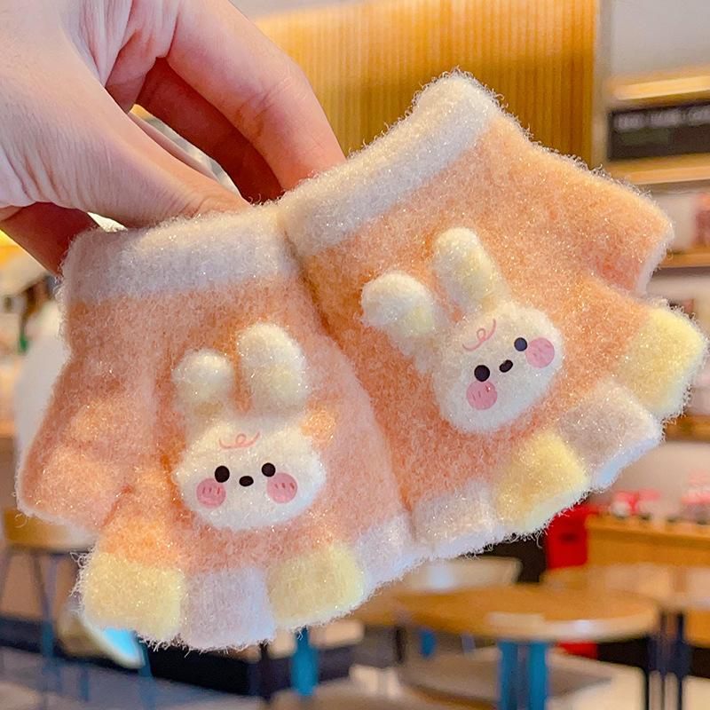 Warm Winter Half-Finger Gloves for Toddlers, Ages 1-3 – Cute Design for Boys and Girls