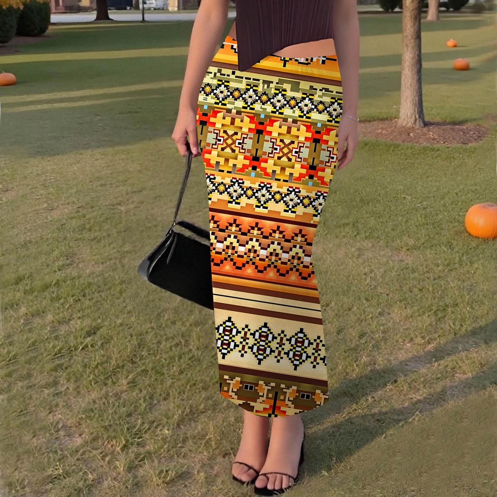 

Женская повседневная модная юбка с разрезом «рыбий хвост» с градиентным принтом, эластичная узкая юбка до середины тела XL жёлтый