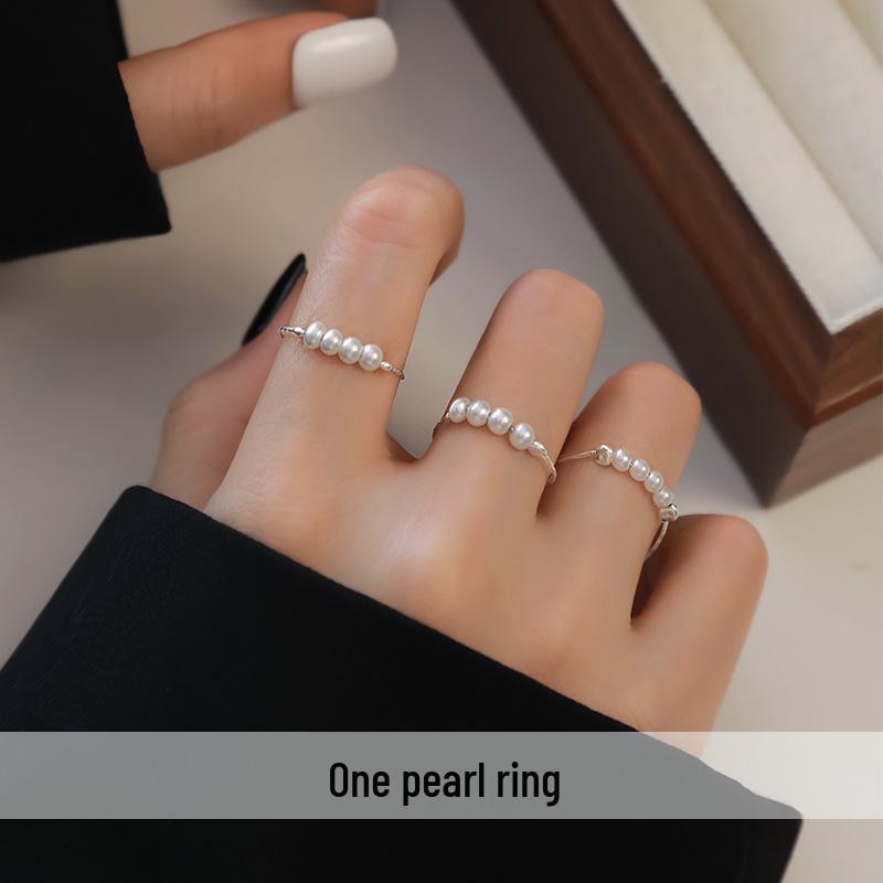 Elegant Sweet Pearl Adjustable Ring: Simple, Versatile, and Trendy Open Adjustable