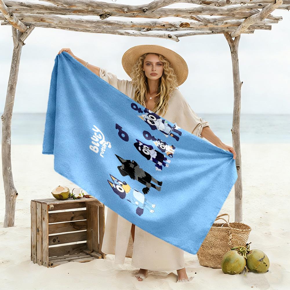 Bluey Bingo Adventure Beach Towel Quick-Dry Soft Microfiber Comfortable Lightweight