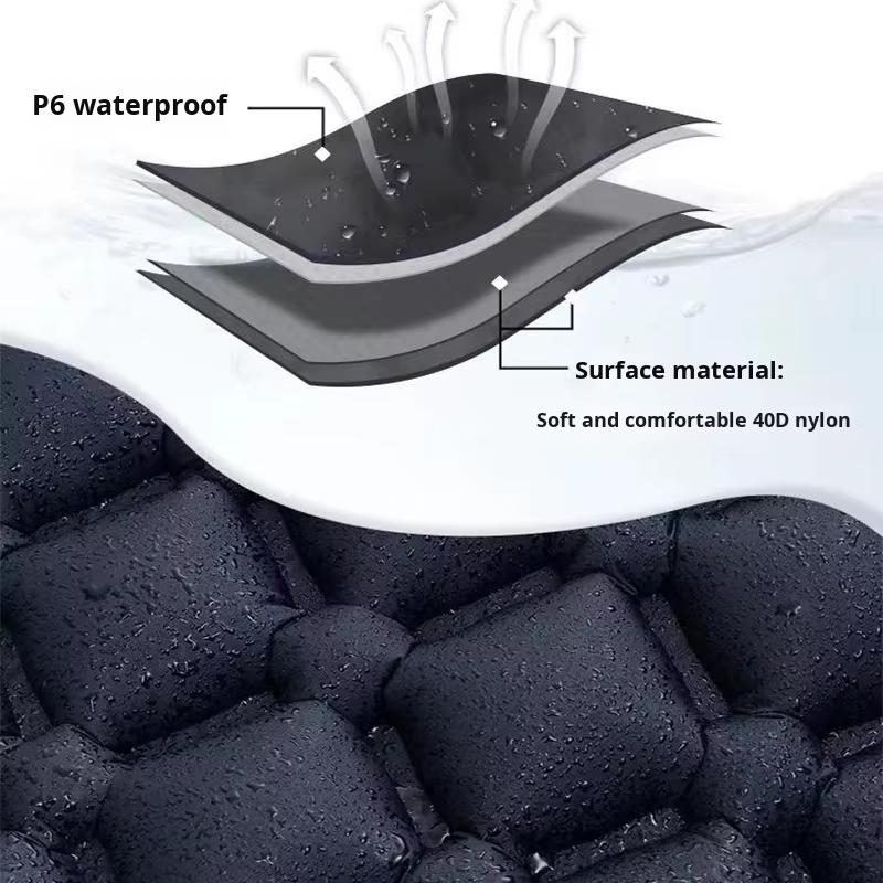 40D Nylon Waterproof Ultralight Summer Air Mattress with Built-in Pump Compact Foldable Sleeping Pad for Hiking Camping