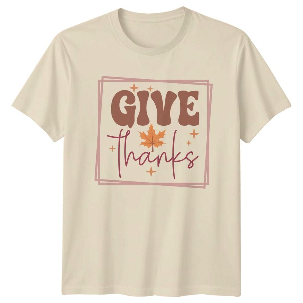 Give Thanks TShirt Autumn Holiday Thanksgiving Gift For Him And Her