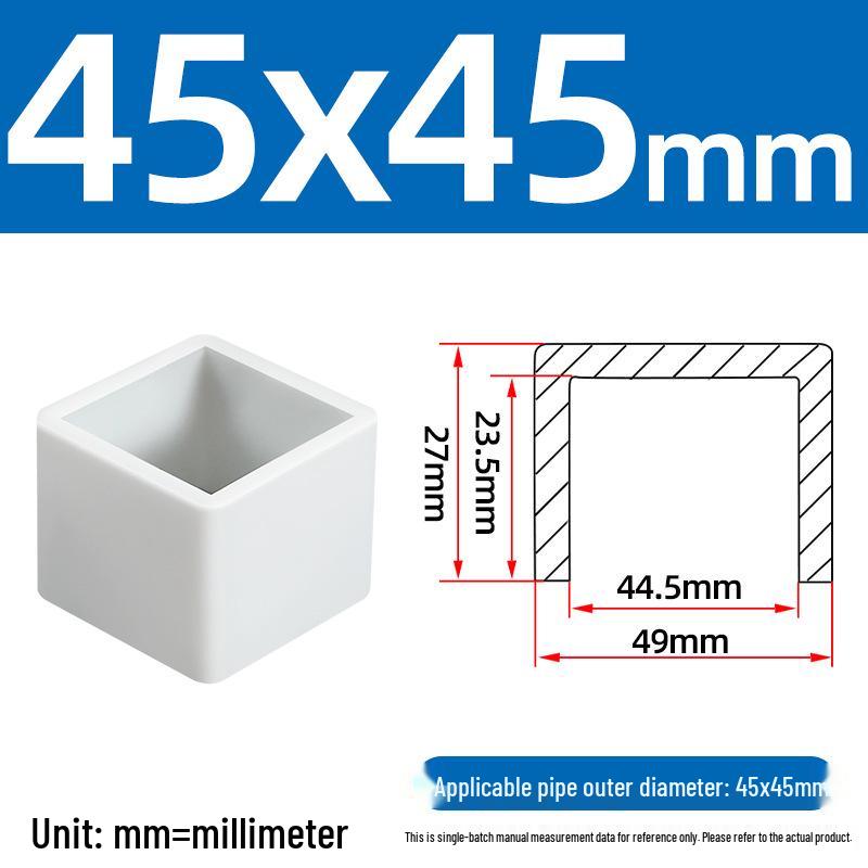 Silicone Anti-slip Chair Leg Cap - Heat Resistant, Square Rubber Sleeve for Steel Pipe with Protective Electroplated Finish