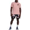 Under Armour Basketball Loose Fit Crew Neck Printed Short Sleeve T-Shirt Men Tops Pink 1372838-676