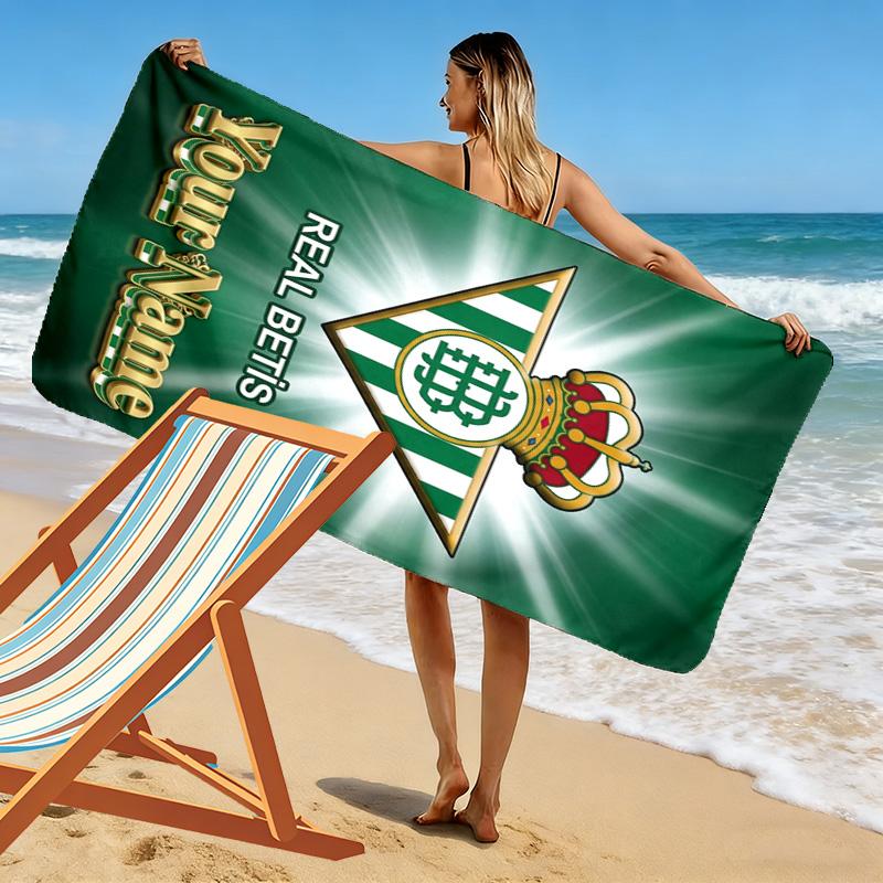 Name Custom Real Betis Print Beach Towel, Large Soft Quick Dry Towel for Beach Camping Swimming