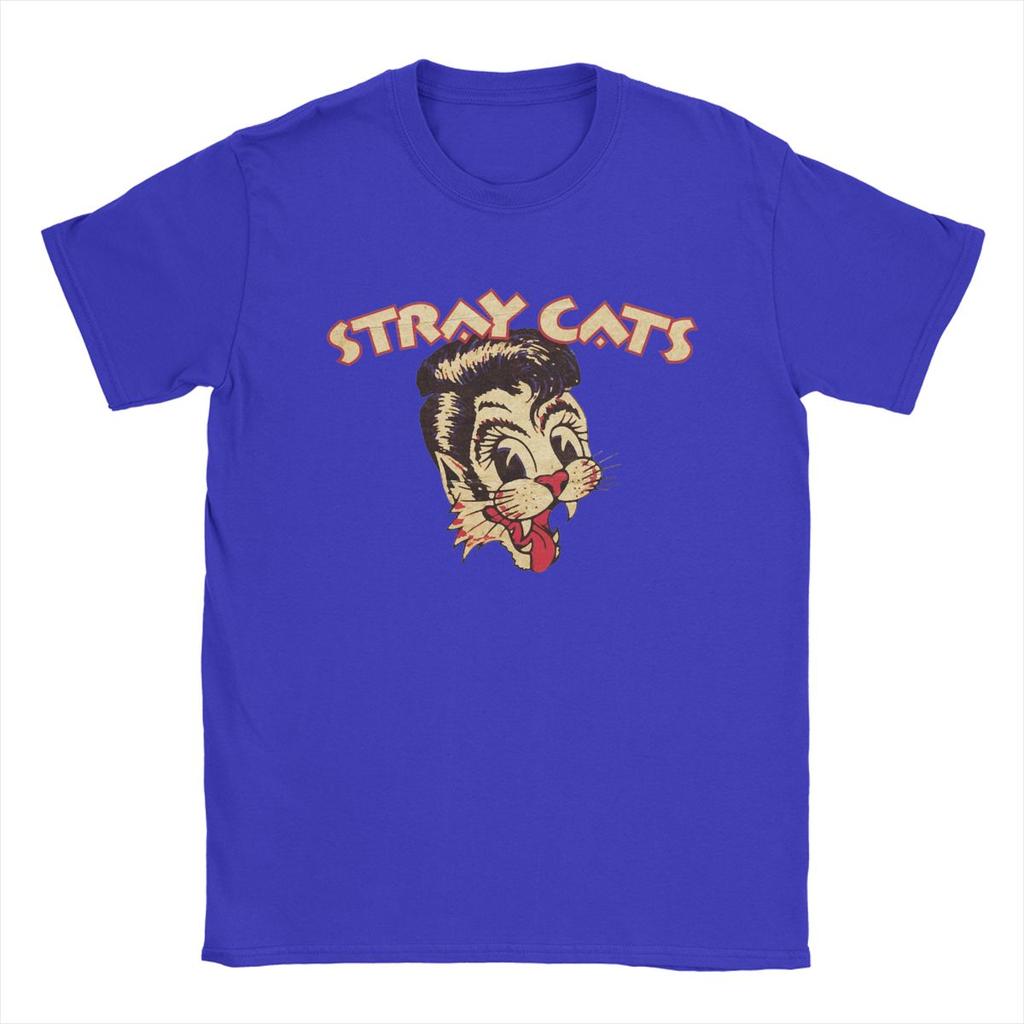 Novelty Music Band Stray Cats T-Shirt for Men Crewneck Cotton T Shirts Short Sleeve Tees Gift Idea Tops