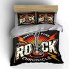 Fresh Rock Chronicle Design Bedding Duvet Cover Set Duvet Cover Pillowcases  (1*Duvet Cover 2*Pillowcases, Without Duvet Insert)
