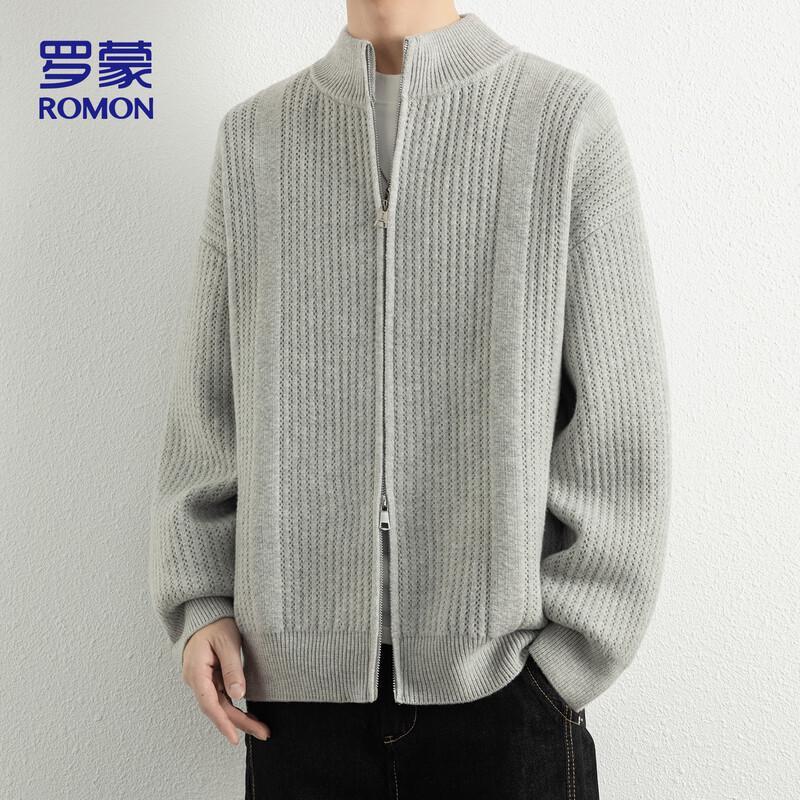 ROMON Men's Stand-up Collar Knitted Cardigan Sweater Model 7029