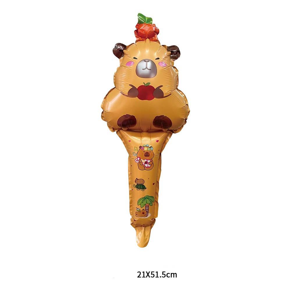 

32/16/8pcs Cartoon Animal Capybara Hand stick Headband Foil Balloon Set for Kids Birthday Baby Shower Party Decoration Supplies 8pcs&Other