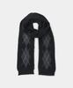 Kueo Hairy Mixed Argyle Scarf (Black)