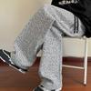 Pants Men's Trendy Brand Zebra Pattern Small Fragrant Spring Straight Casual Trousers Teen Wide-leg Trousers American Loose