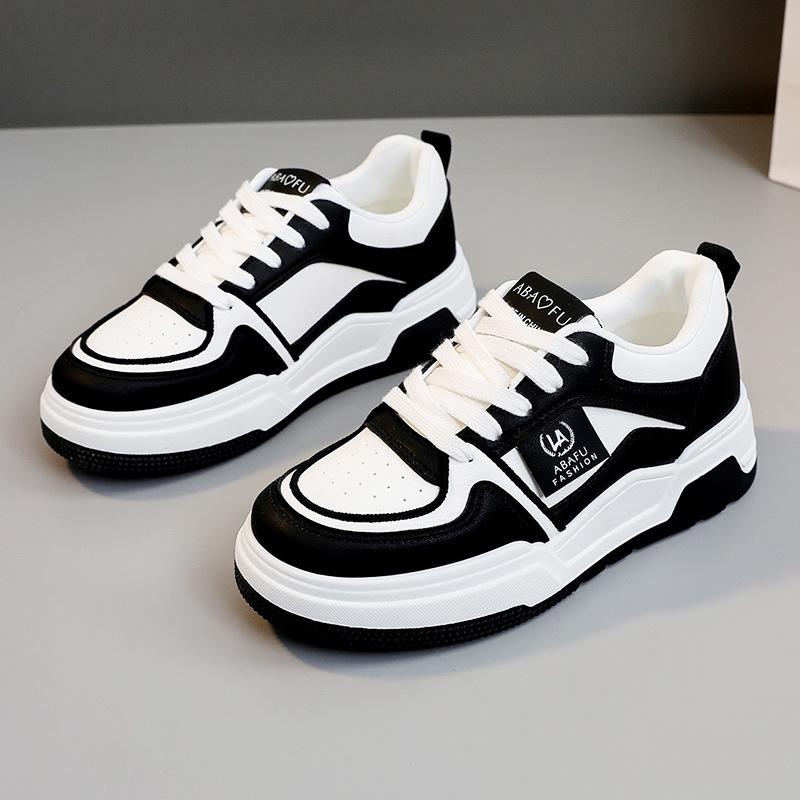 RD6501 new women's shoes 2025 spring and summer color matching breathable thick sole heightening round head wear-resistant board shoes street shot K