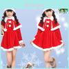Luxuriöses Samt Kinder Weihnachtskostüm Unisex Rotes Weihnachtsmann-Outfit für Feiertagsaufführungen