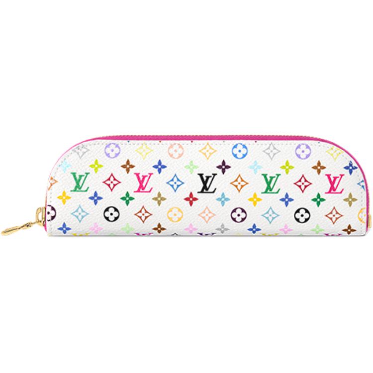 Louis Vuitton X Takashi Murakami Charlotte Letter Logo Reißverschluss Reise Aufbewahrungstasche Unisex Taschen Weiß Mehrfarbig GI1303