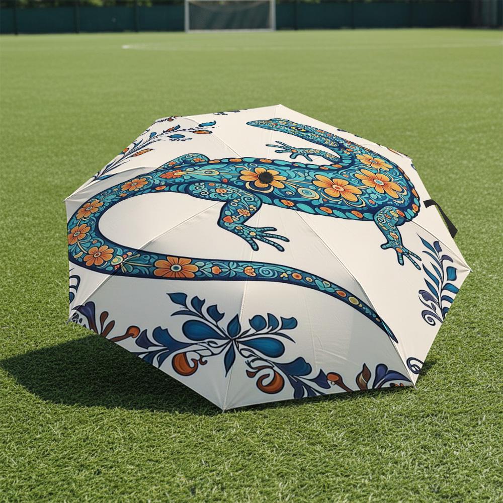 1 PC Automatic Folding Umbrella-Khokhloma Pattern, Portable & Foldable Design with 8 Ribs, Christmas Birthday Gifts