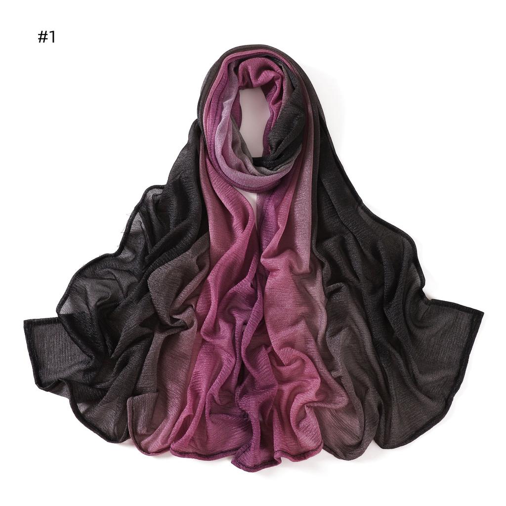 New Gradient Tie-dye Chiffon Hijab Scarf Headscarf Turbans for Women Chiffon Hijabs For Woman Shawls Headband Wrap Head Scarves