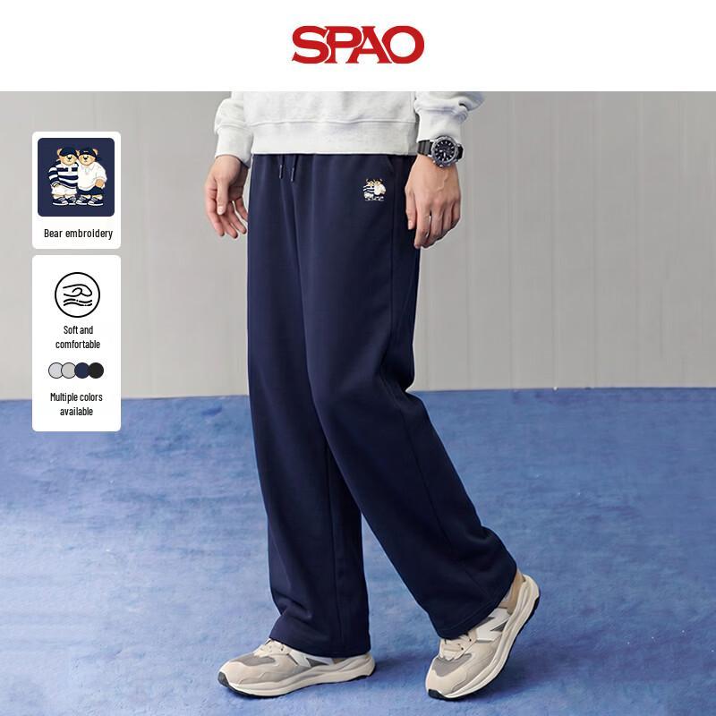 SPAO Men s Korean Style Bear Print Straight-Leg Sweatpants XL