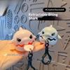 Pull String Biting Shark Keychain Funny Stress Relief Fidget Toy Cute Shark Pendant For Backpack Bag Decor Car Key Accessories