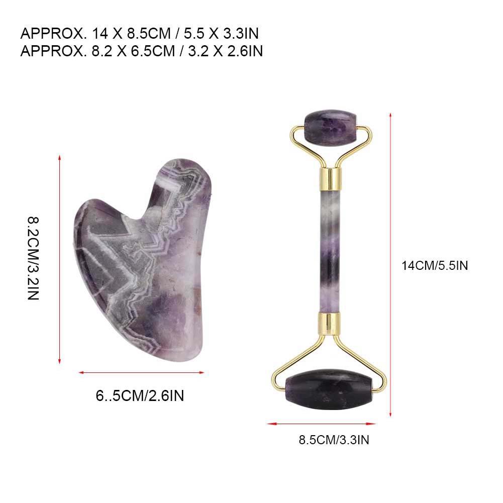 Double Head Face Massage Roller Anti Wrinkle Pain Relief Body Scraping Board Purple