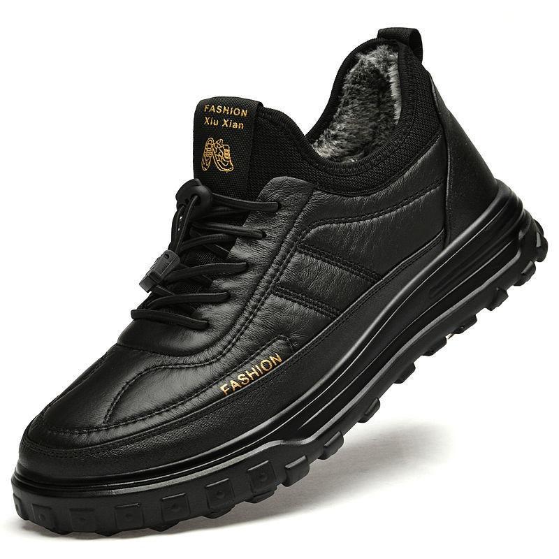 Winter New Cotton Shoes Warm Velvet Thick-soled Cotton Men's Black Trend Casual Winter Boots