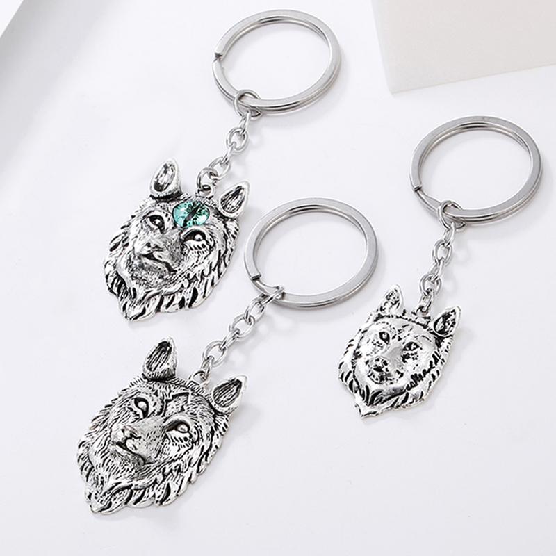 Norse Viking Wolf Head Keychain Vintage Nordic Mythology Animal Pendant Keyrings Norse Viking Wolf Head Keychain Vintage Nordic Mythology Animal Pendant Keyrings