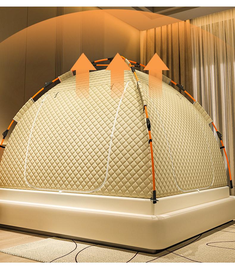 Thickened Winter Mosquito Net Tent: Light-Blocking, Drop-Proof, Full Coverage Yurt Canopy for Indoor Bed