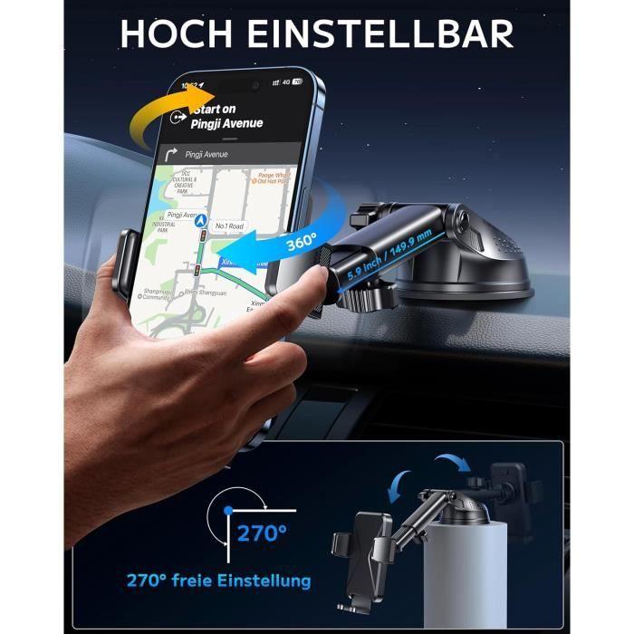 BIPOPIBO Support Telephone Voiture Super Ventouse Porte Telephone Voiture Ventouse Accessoire Voiture Rotatif À 360 Degrés