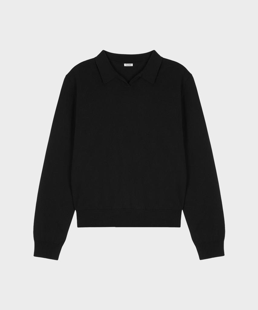 Teildeon Cotton Knit Polo Shirt Black