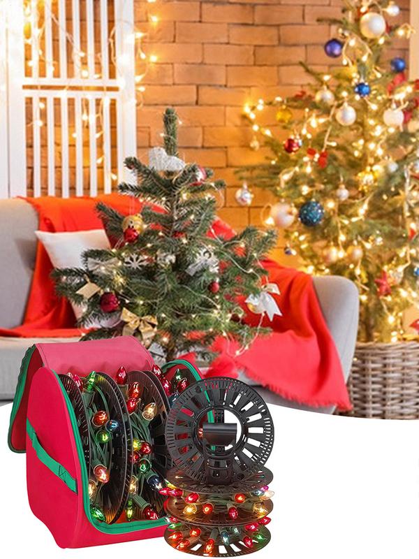 Weihnachts-LED-Lichter Aufbewahrungsbox Weihnachtsdekorations-Aufbewahrungsbehälter Oxford Weihnachts-Aufbewahrungstasche Feiertagslicht-Organizer