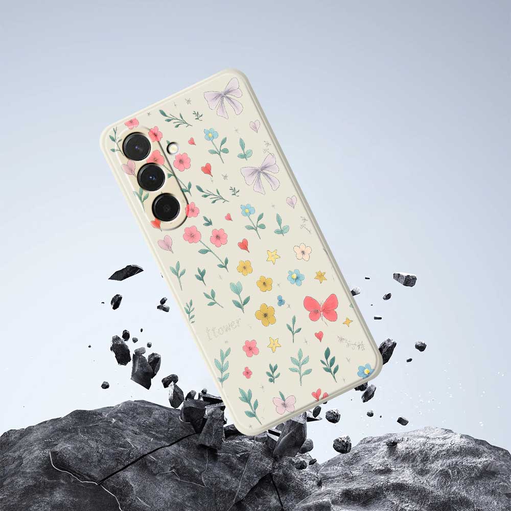 For Samsung Galaxy A36 5G Case Floral Bow Pattern Printing Straight Edge TPU Phone Back Cover