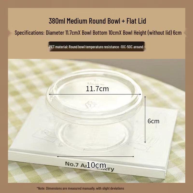 

Disposable Round Transparent Takeaway Bowls with Lids 380ml (100 Count)