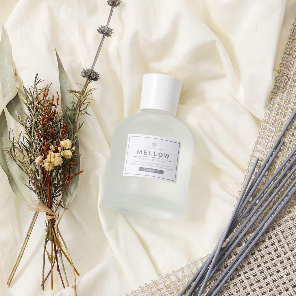 Fuji Boeki Vonný difuzér s rákosovými tyčinkami Vůně bergamotu 200 ml Osvěžovač vzduchu Vůně do pokoje Jemný 28072