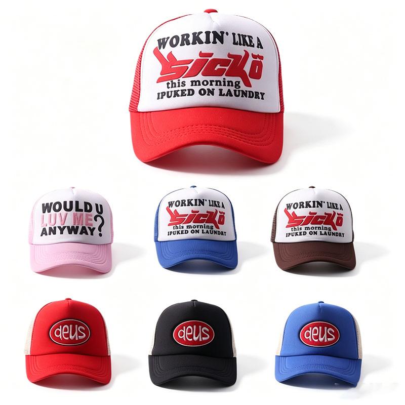 New printed baseball cap European and American outdoor breathable truck driver mesh cap