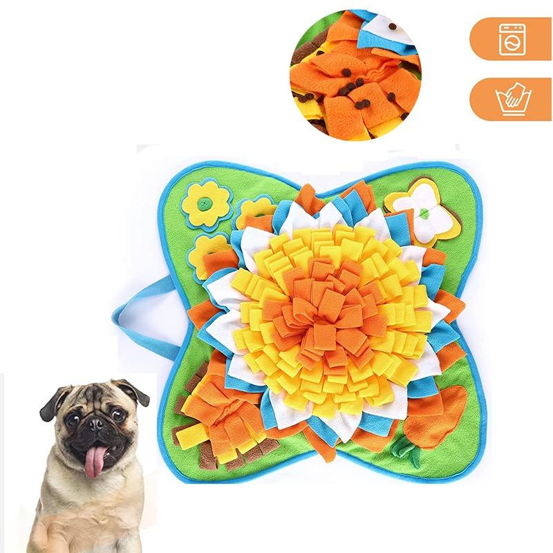 Flower‑Shaped Pet Snuffle Mat Washable Foraging Puzzle Toy Nose Work Slow Feeding Cushion for Small Medium Dogs