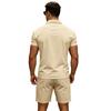 Zweiteiliges Set für Herren: Locker geschnittenes Kurzarm-Hosen-Set mit Reißverschlusskragen.