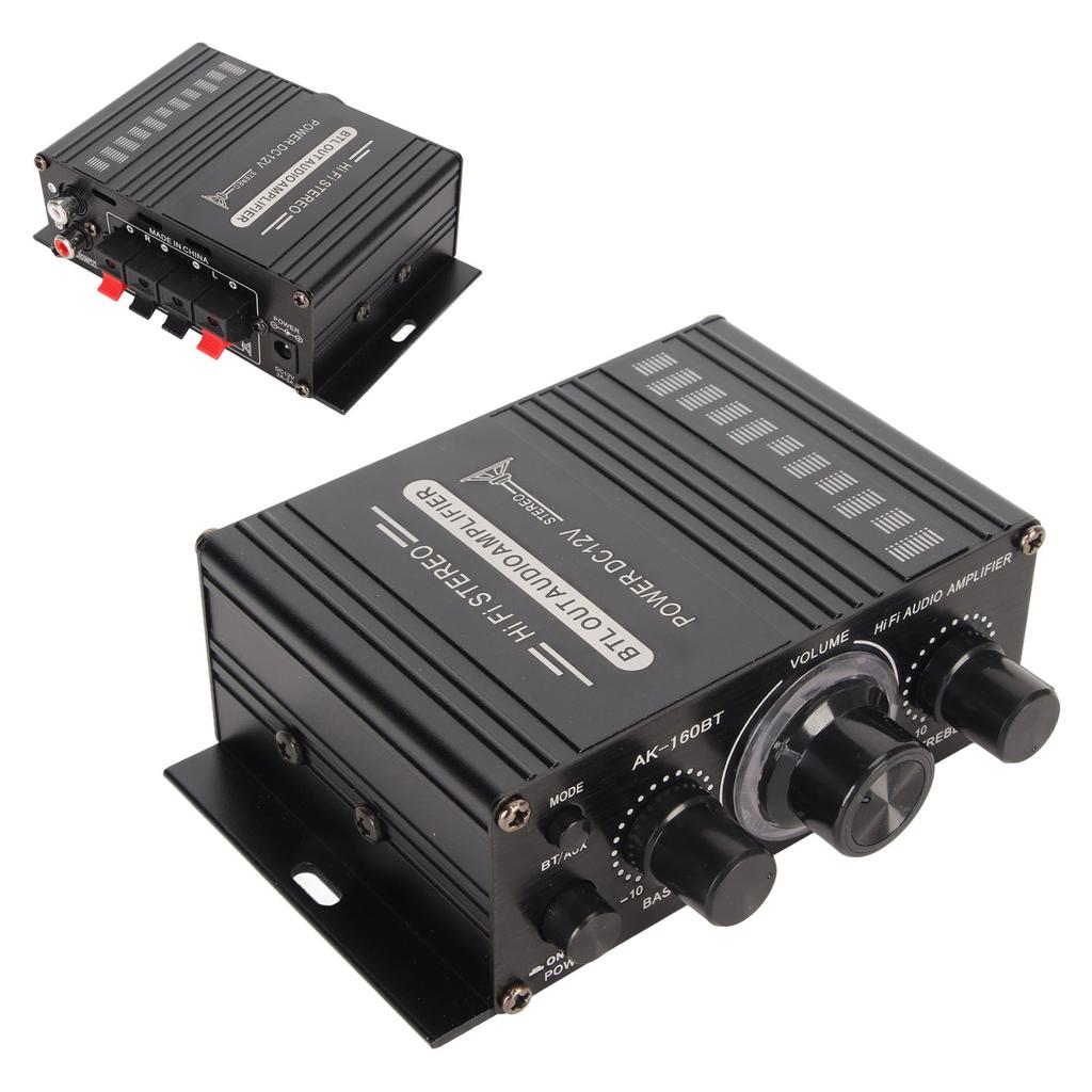 Bluetooth 5.0 Power Amplifier Clear Sound Quality Aluminium Alloy 20Hz To 20KHz 12V Universal for Car Home