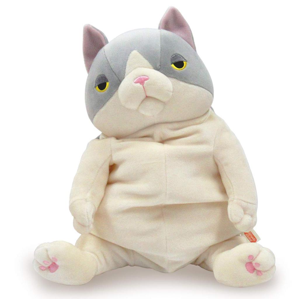 Shinada Global Mochi Series Mochi Neko Hachiware Gray 22 X 22 X 30cm Plush Cat Animal (Large) MONE-0350HG