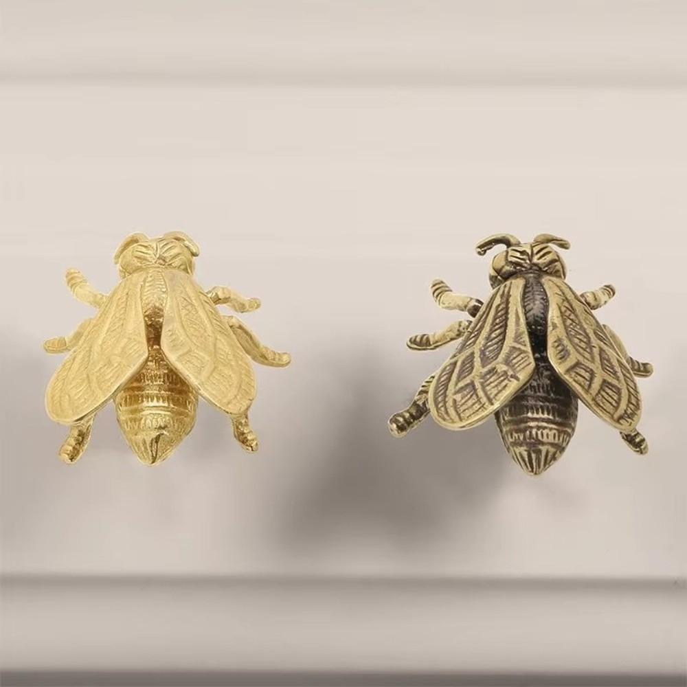 Single Hole Cabinet Door Knobs Bee Wardrobe Drawer Pulls Brass Door Handle Furniture Hardware