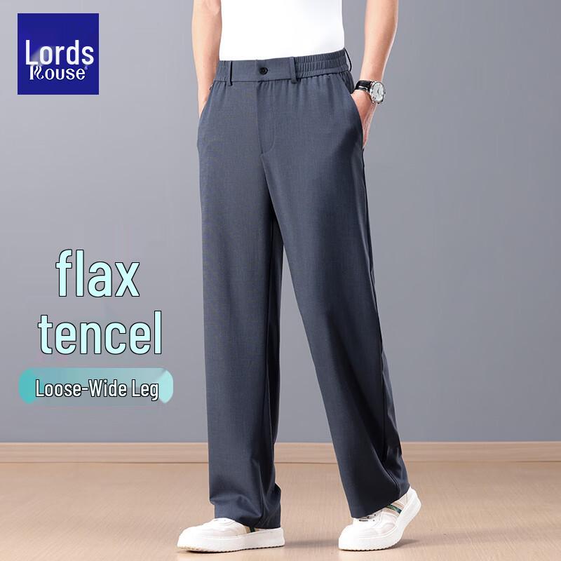 Luoz Men s Linen Blend Loose Fit Straight Leg Casual Pants XL