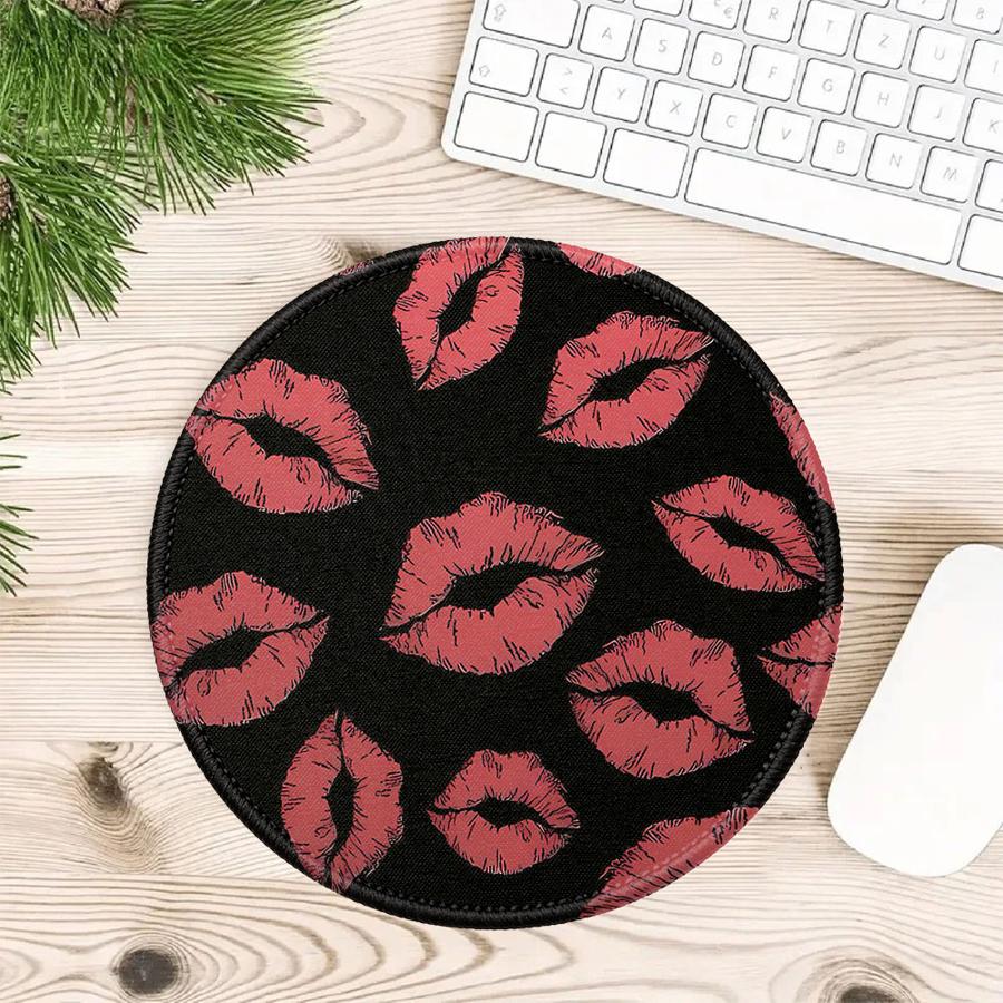 

Red Black Lip Art 1pc Mouse Pad Desk accessories office Pad Keyboard Mouse Pad Game Console Pad Computer Laptop Pad Anti slip 200x200x2mm