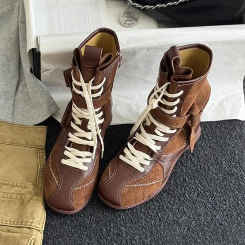 Autumn Women Biker Boots  Fashion  Buckle Strap Ladies Elegant Platform Short Booties Outside Casual Women'S Knight Boots