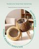 Triangular Faux Rattan Flower Stand - Desktop Succulent Holder and Decorative Straw Woven Pot