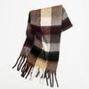 Premium color plaid scarf women's winter warm scarf mohair thickened scarf versatile shawl