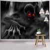 Dark Halloween Horror Tapestry Scared of Zombies Wall Hanging Witch Mysterious Woman  Home Decor Holiday Backdrop
